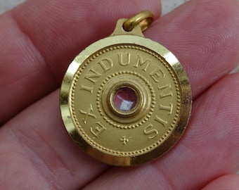 Medalla religiosa con colgante y relicario, con reliquia del Beato San Luis Guanella. (An. 9)