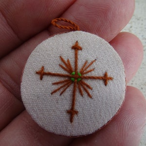 Religious antique French catholic relic reliquary shrine medal pendant charm of cloth with cross crucifix. ( b 2 )