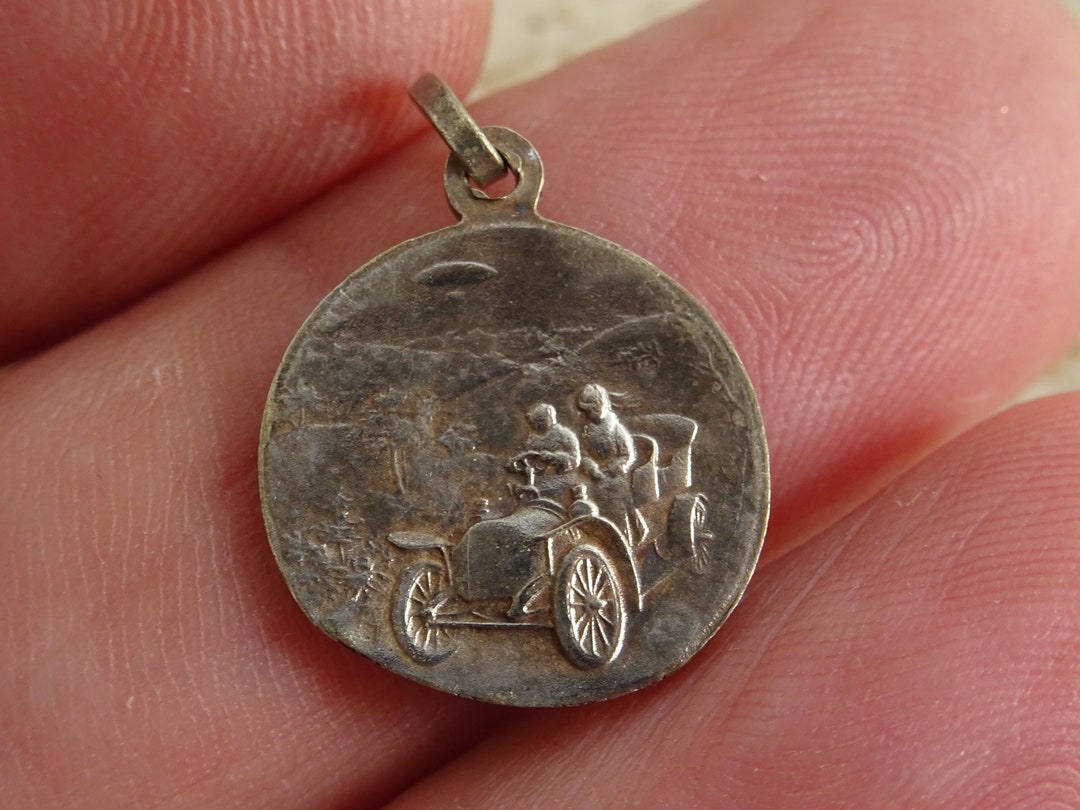 Religious Antique French Silver Plated Catholic Medal Pendant Holy ...