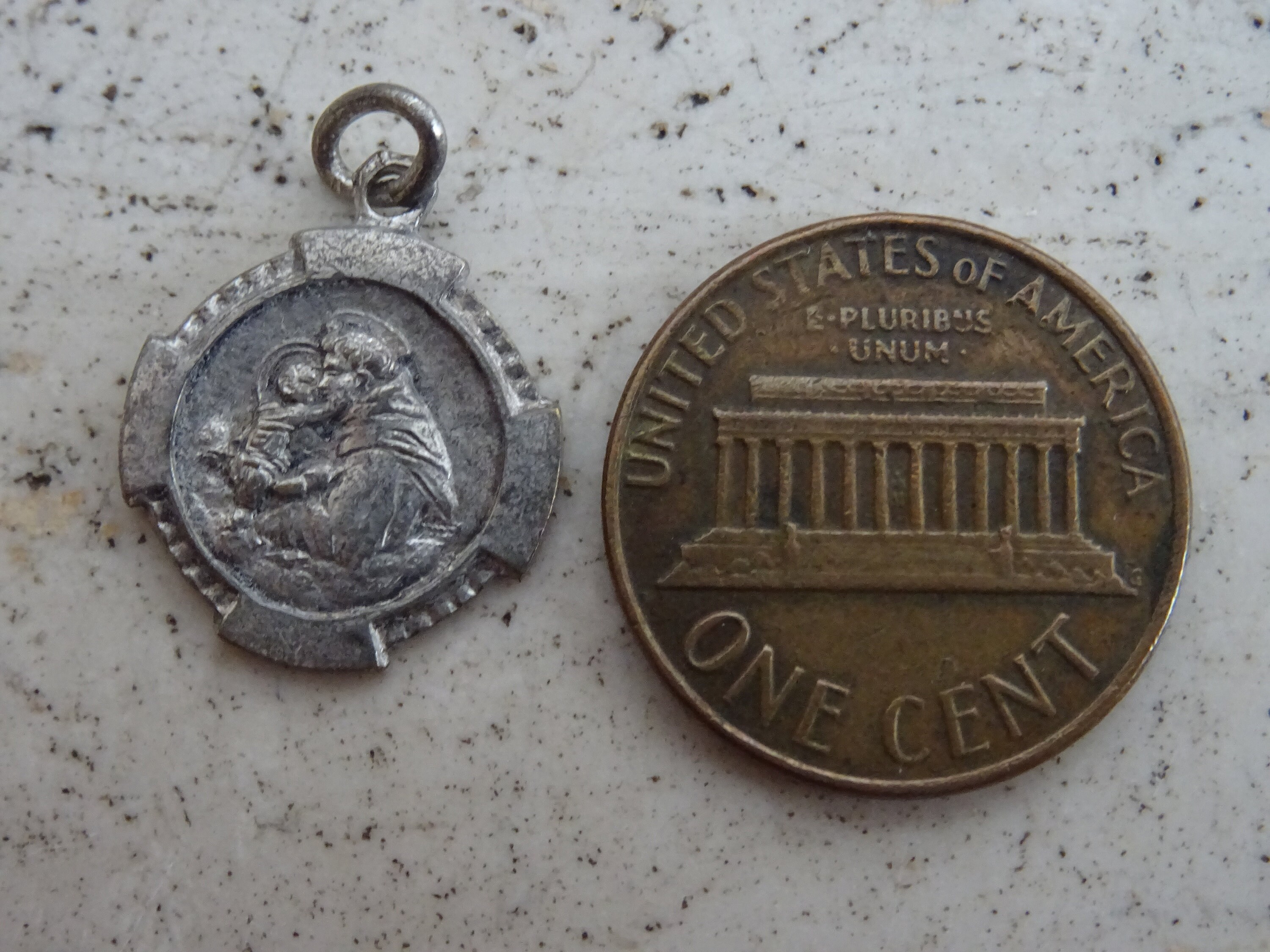 Religious Antique French Catholic Silver Plated Catholic Medal Pendant ...