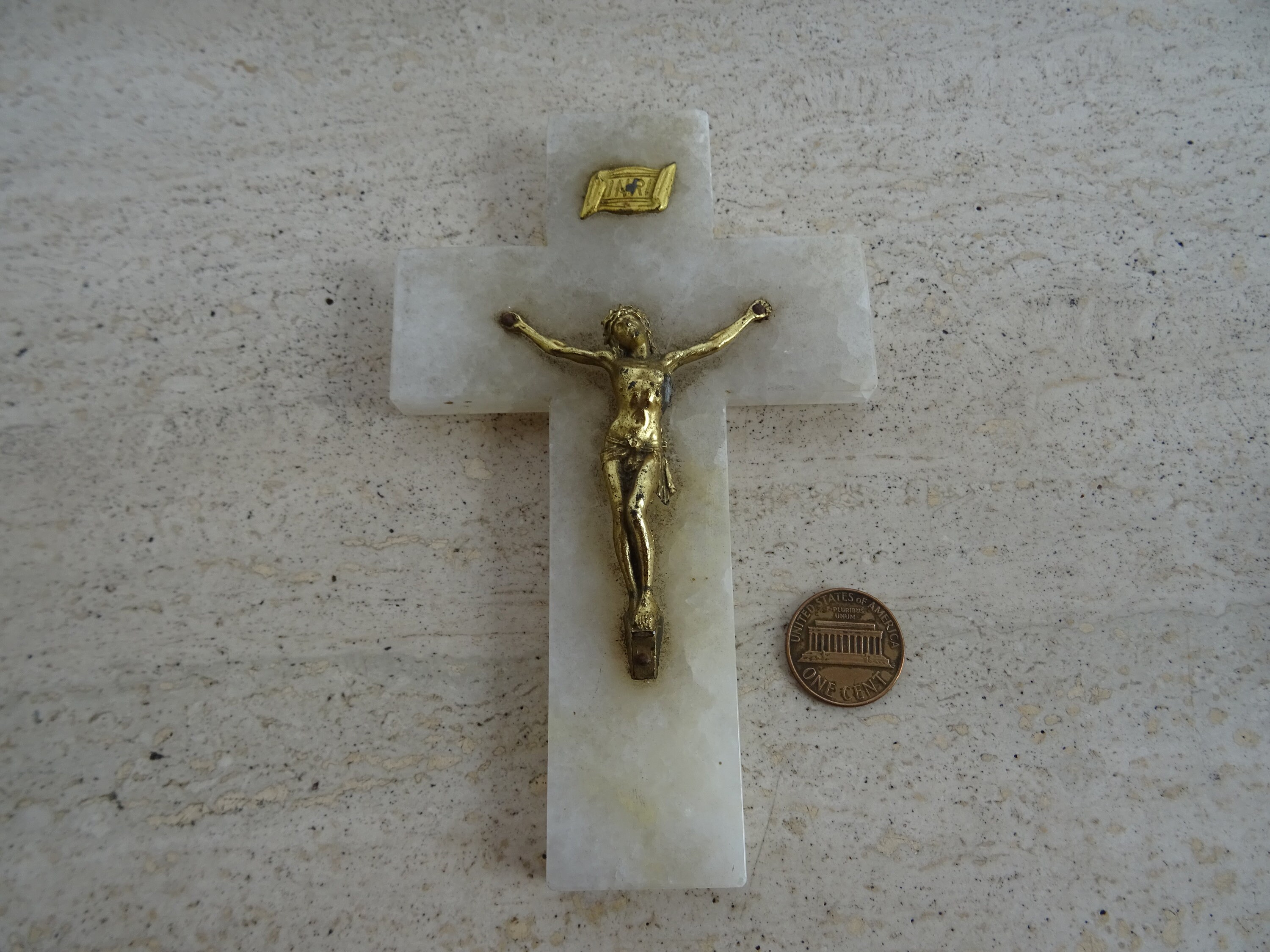 Religious Antique Catholic French Marble Crucifix Pendant Cross ...