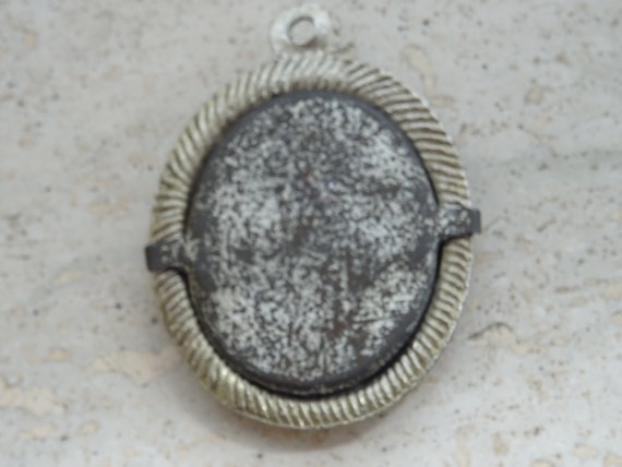 Antique French silver plated photo holder locket … - image 5