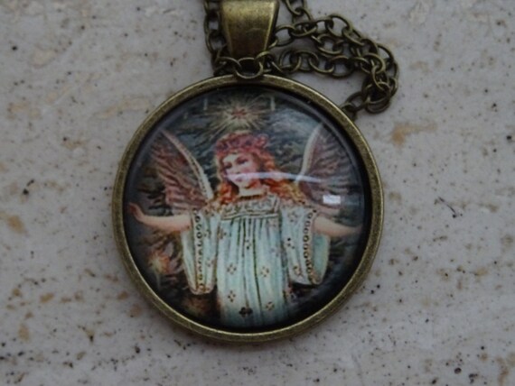 Religious French brass necklace chain with medal … - image 4