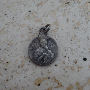 Religious Antique French Catholic Silver Plated Medal Charm Pendant ...