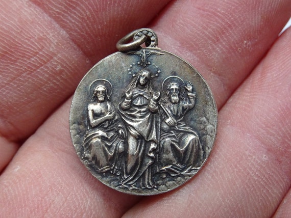 Buy Religious Antique Silver Plated Catholic Medal Pendant Charm