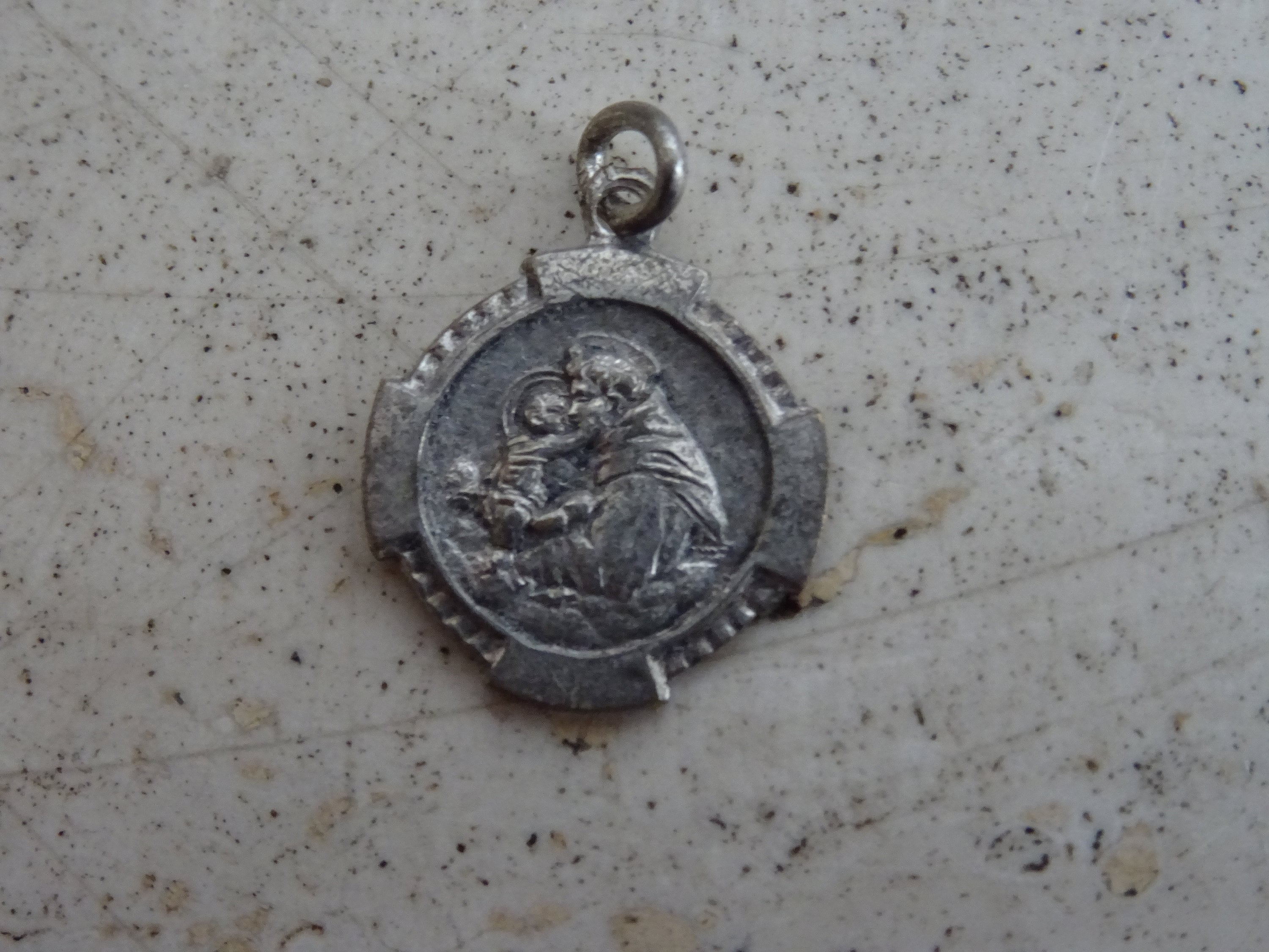 Religious Antique French Catholic Silver Plated Catholic Medal Pendant ...