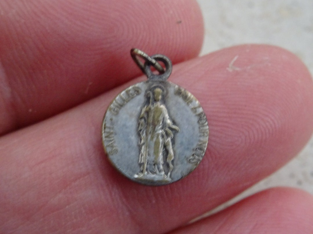 Religious Antique French Silver Plated Catholic Medal Pendant Charm ...
