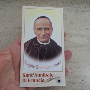 Reliquiario religioso cattolico carta sacra reliquia del drappo del Beato Annibale M. Di Francia. ( FF 12 )