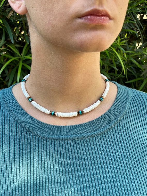Mens beaded hotsell surfer necklace