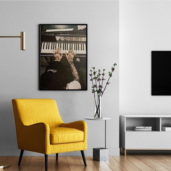 Mac Miller Playing Piano Retro Poster, Fan Gift, 2024 Poster, Gift Fans, Mac Miller Poster, Mac Miller Playing Piano Poster, Vintage Poster