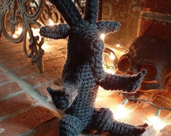 Goya's Sabbatic Goat Teddy: Goth Horror Crochet Plush Doll