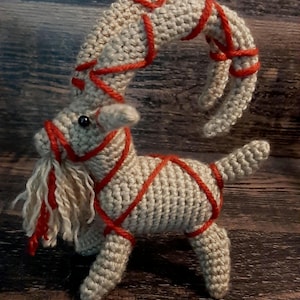 Mini Norse Julbok Crochet Scandinavian Christmas Ornament Decor Yule Goat