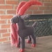 Valentine Goat claret blood wine red and black crochet plush goth satanic baphomet gift