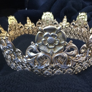 Tudor Rose Renaissance Crown--Tudor crown--Medieval crown--Wedding crown--bridal crown--men&#39;s crown--Game of Thrones