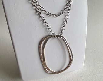 Free Form Necklace, Necklace in Sterling Silver, Brutalist