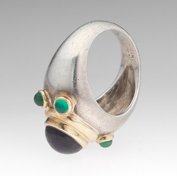 Vintage David Yurman Ring, 14K Gold, Sterling Sil… - image 5