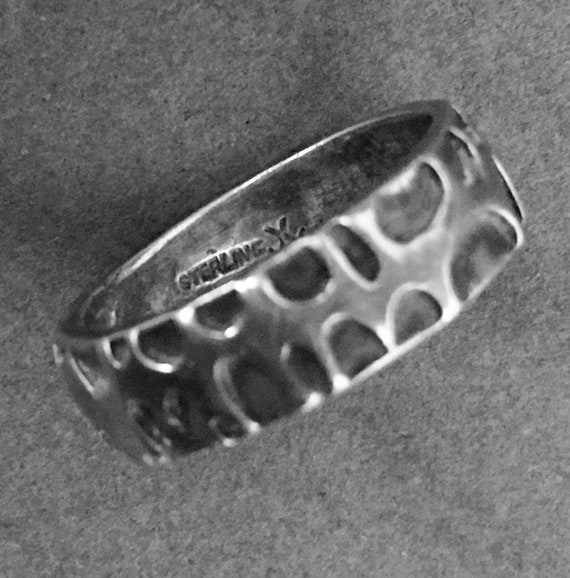 Sterling Modernist Navajo Ring, Size 6.5, 70's, S… - image 7