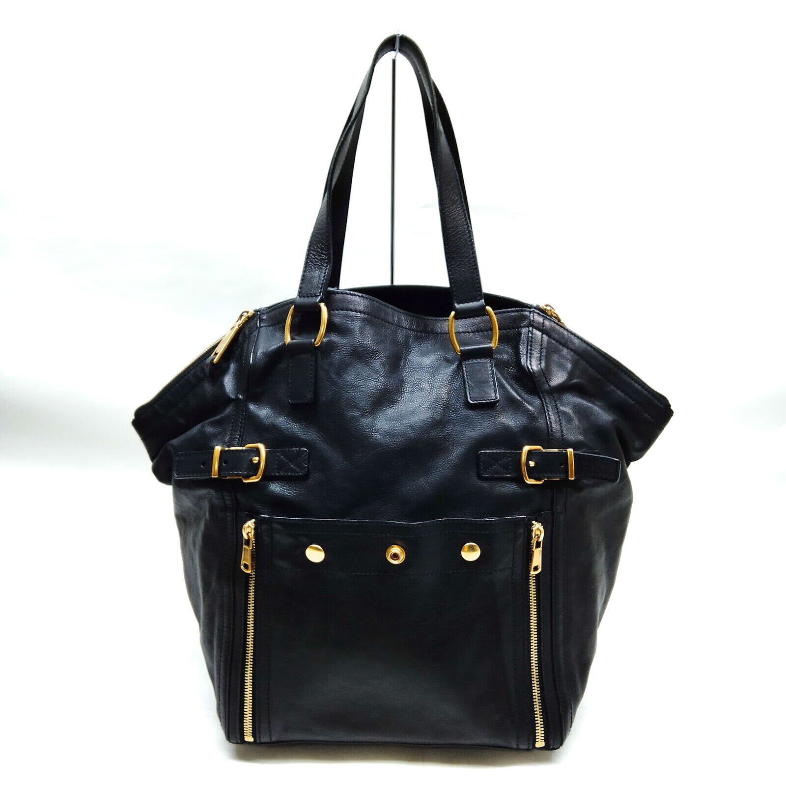 Yves Saint Laurent Black Leather Patent Easy Y Tote Bag - Yoogi's