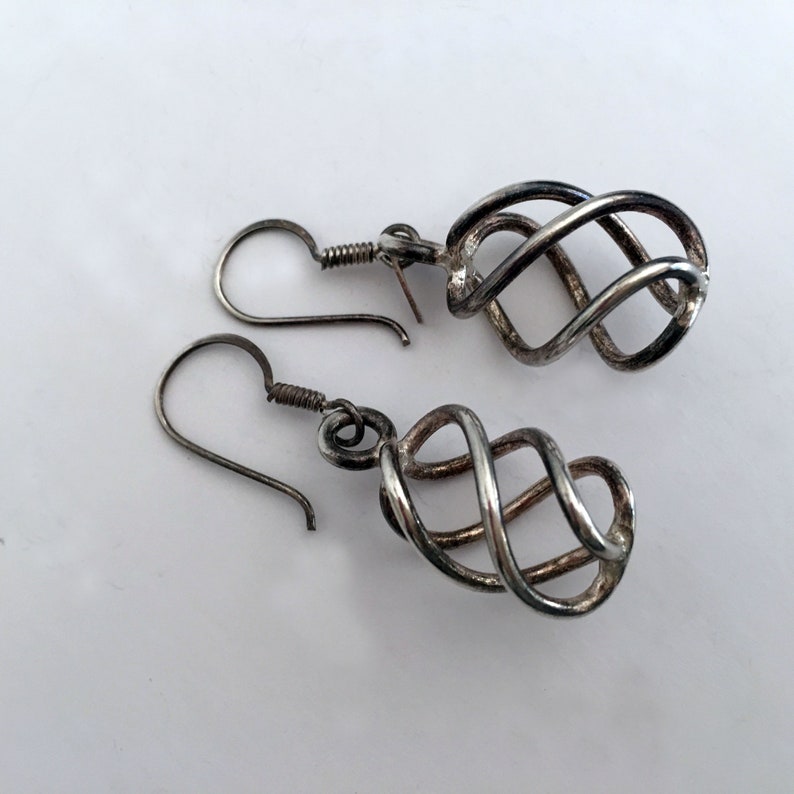 Vintage Sterling Silver Infinity Swirl Dangle Earrings - Etsy