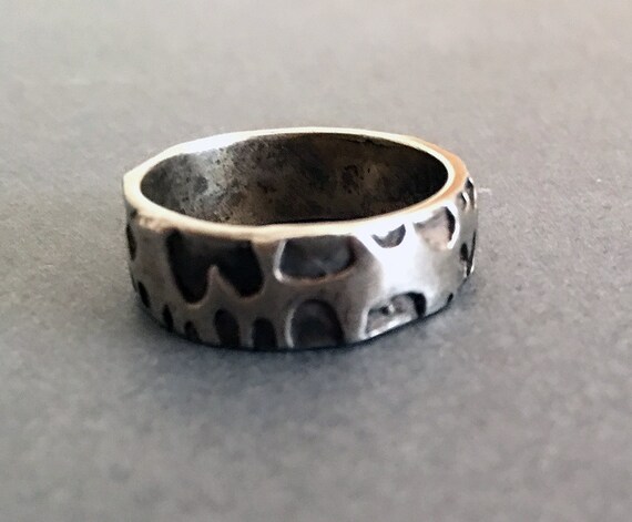 Sterling Modernist Navajo Ring, Size 6.5, 70's, S… - image 3