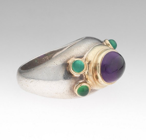 Vintage David Yurman Ring, 14K Gold, Sterling Sil… - image 2