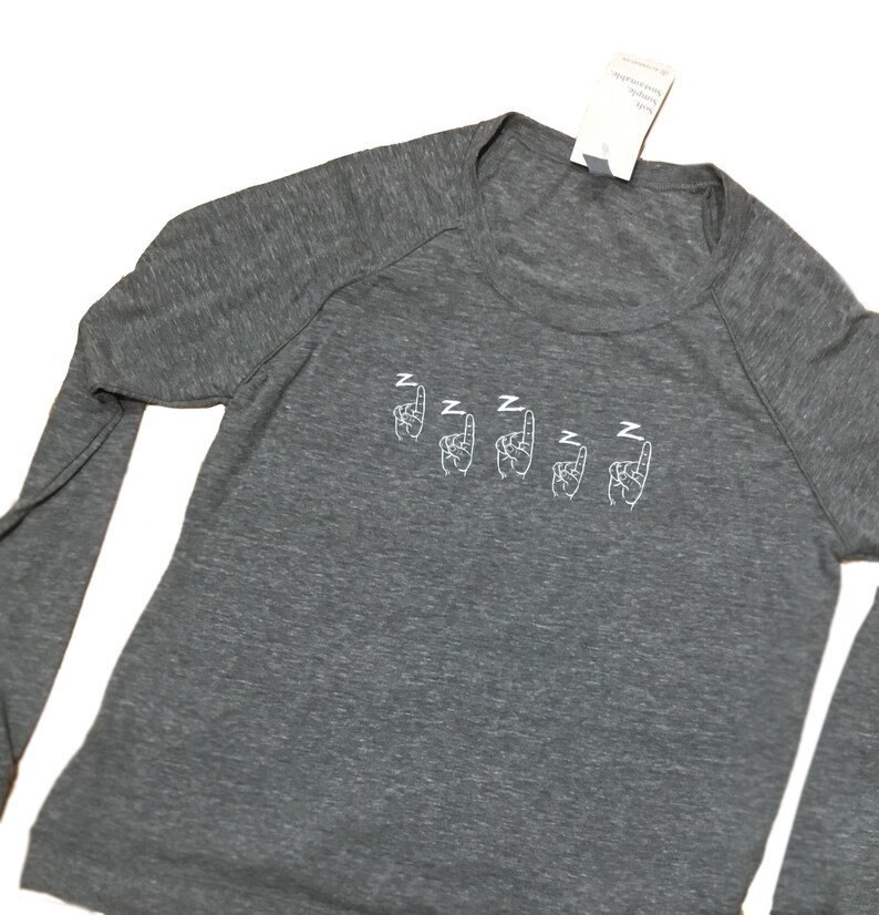Sign Language Crew Neck Longsleeve Shirt ASL ZZZ Etsy