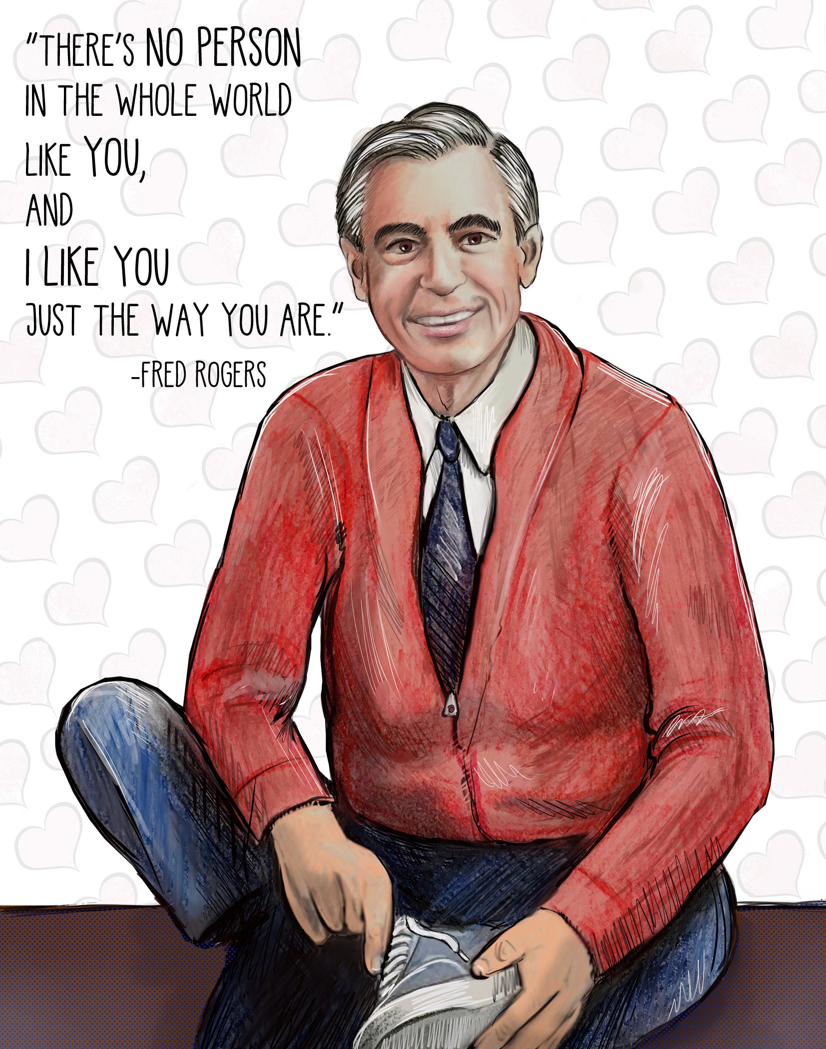 Mister Rogers I Like You Just the Way You Are Greeting Etsy