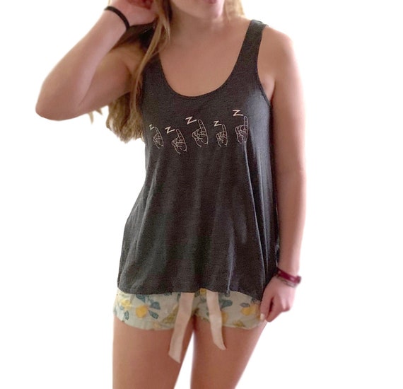Sign Language sleep tank top ASL ZZZ Sleep shirt Etsy