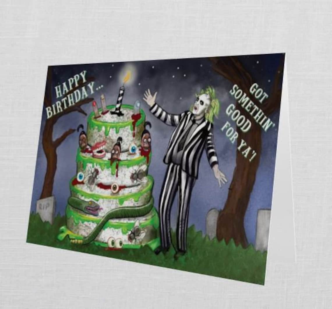 Beetlejuice Birthday Card - Etsy