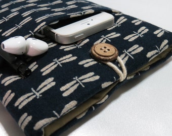 Windows 8 Touch 11.6 Cover Padded with Pocket MacBook Air 11 inch Laptop Case Surface Pro Case Japanese Sashiko waves indigo cotton