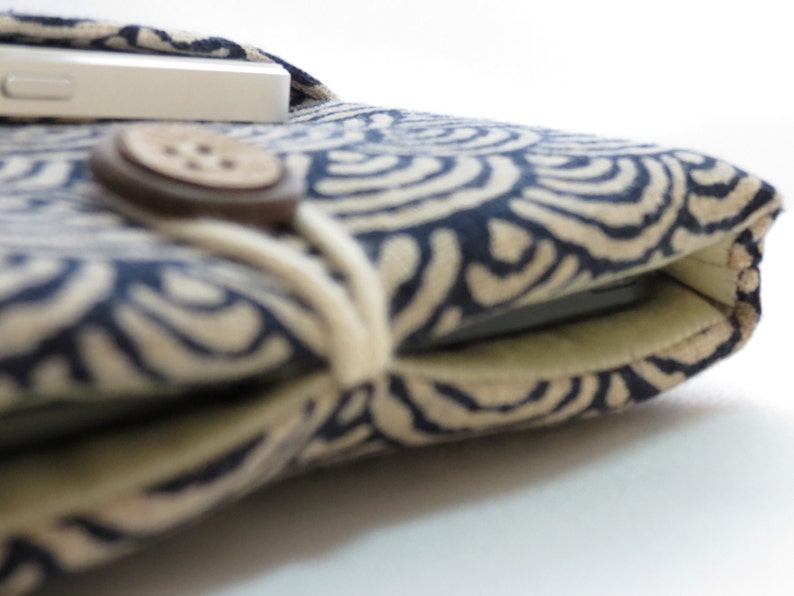 Windows 8 Touch 11.6 Cover Padded with Pocket MacBook Air 11 inch Laptop Case Surface Pro Case Japanese Sashiko waves indigo cotton