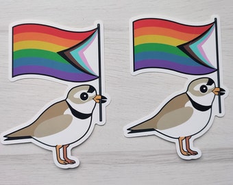 Piping Plover Sticker - Pride Plover