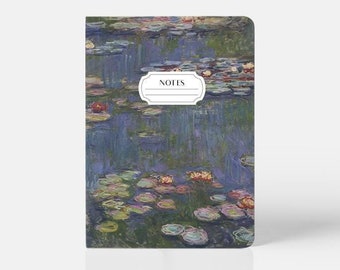 Claude Monet Small Pocket Notebook - Water Lilies Art A6 Journal for Art Lovers