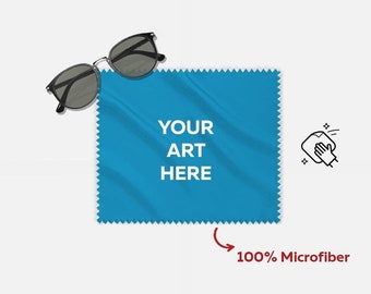 Custom Lens Cloth Customizable Personalized Microfiber Eyeglasses Cell Phone Tablet Screen Cleaner