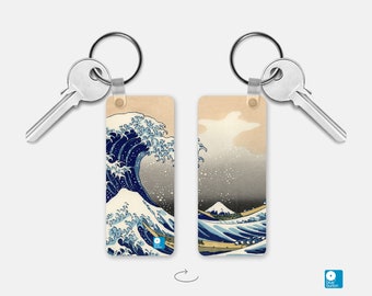 Hokusai Great Wave Keychain - Japanese Art Keyring
