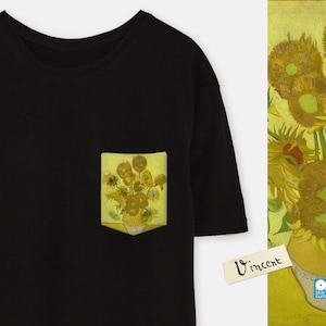 Sunflowers Pocket Tee - Vincent Van Gogh Art T-Shirt