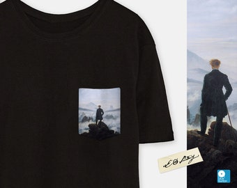 Wanderer Above the Sea of Fog Pocket Tee: Caspar David Friedrich Art