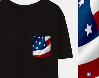 USA Flag Pocket Tee: Patriotic American Pride Shirt