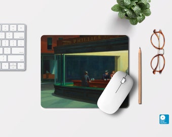 Tappetino per mouse Nighthawks Art - Tappetino da scrivania artistico per professionisti creativi