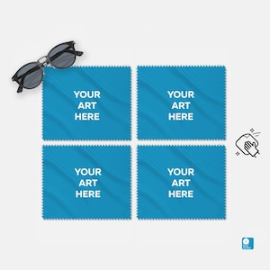 Custom Lens Cloth Set of 4 - Pack of 4 Microfiber Cloths Personalized with Your Own Photo Text Logo