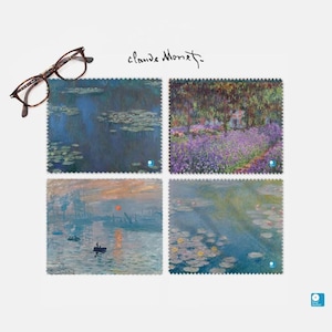 Monet Art Lens Cloth Set - Pack of 4 Microfiber Cloths for Glasses & Screens