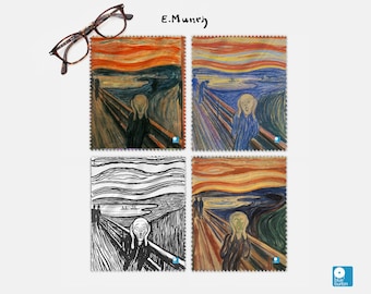 Juego de 4 paños para lentes The Scream: paños de limpieza de microfibra para anteojos y pantallas