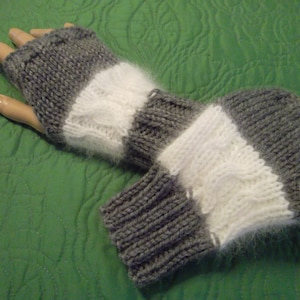 Fingerless Gloves with Warm Angora
