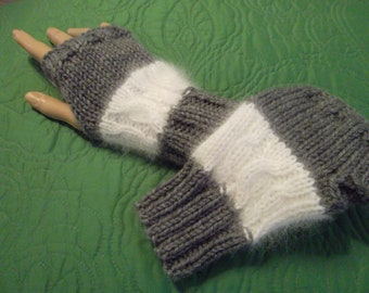 Fingerless Gloves with Warm Angora