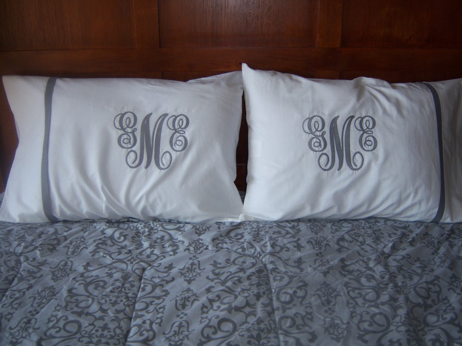 Personalized Monogrammed Pillowcases 2 Standard Bed Etsy