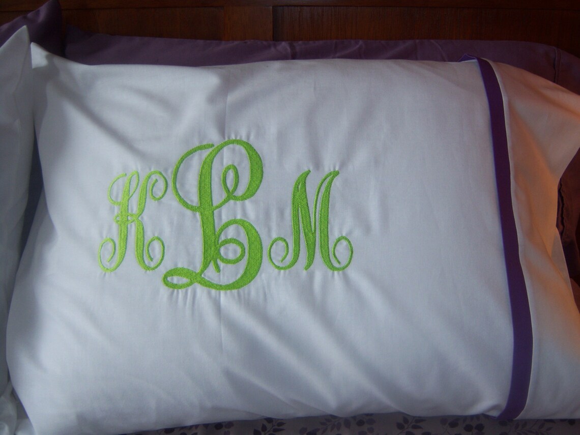 Personalized Monogrammed Pillowcases 2 Standard Bed Etsy