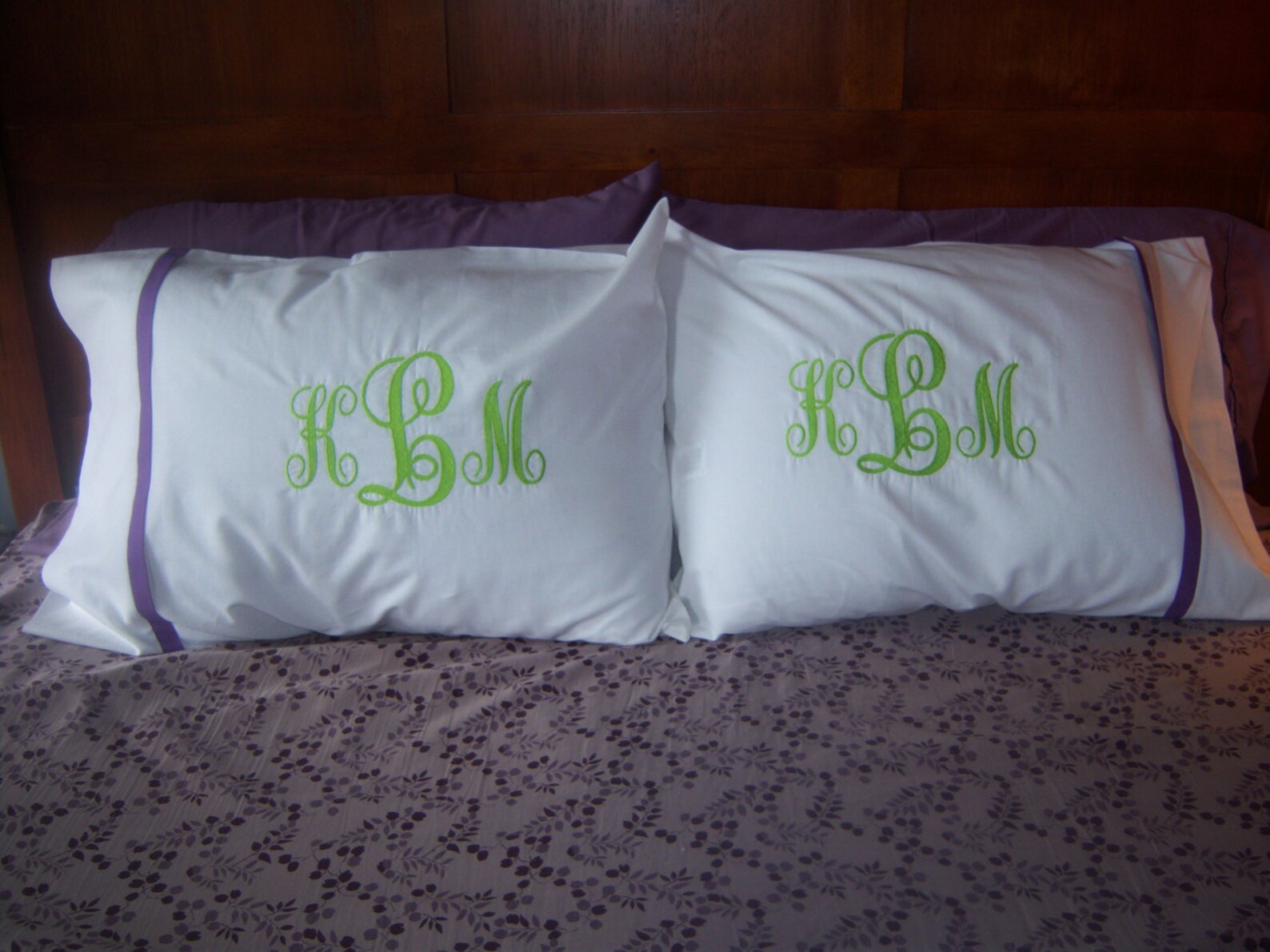 Personalized Monogrammed Pillowcases 2 Standard Bed Etsy