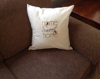 Embroidered Pillow Covers - Inspirational Quotes - 18x18 - Home Sweet Home