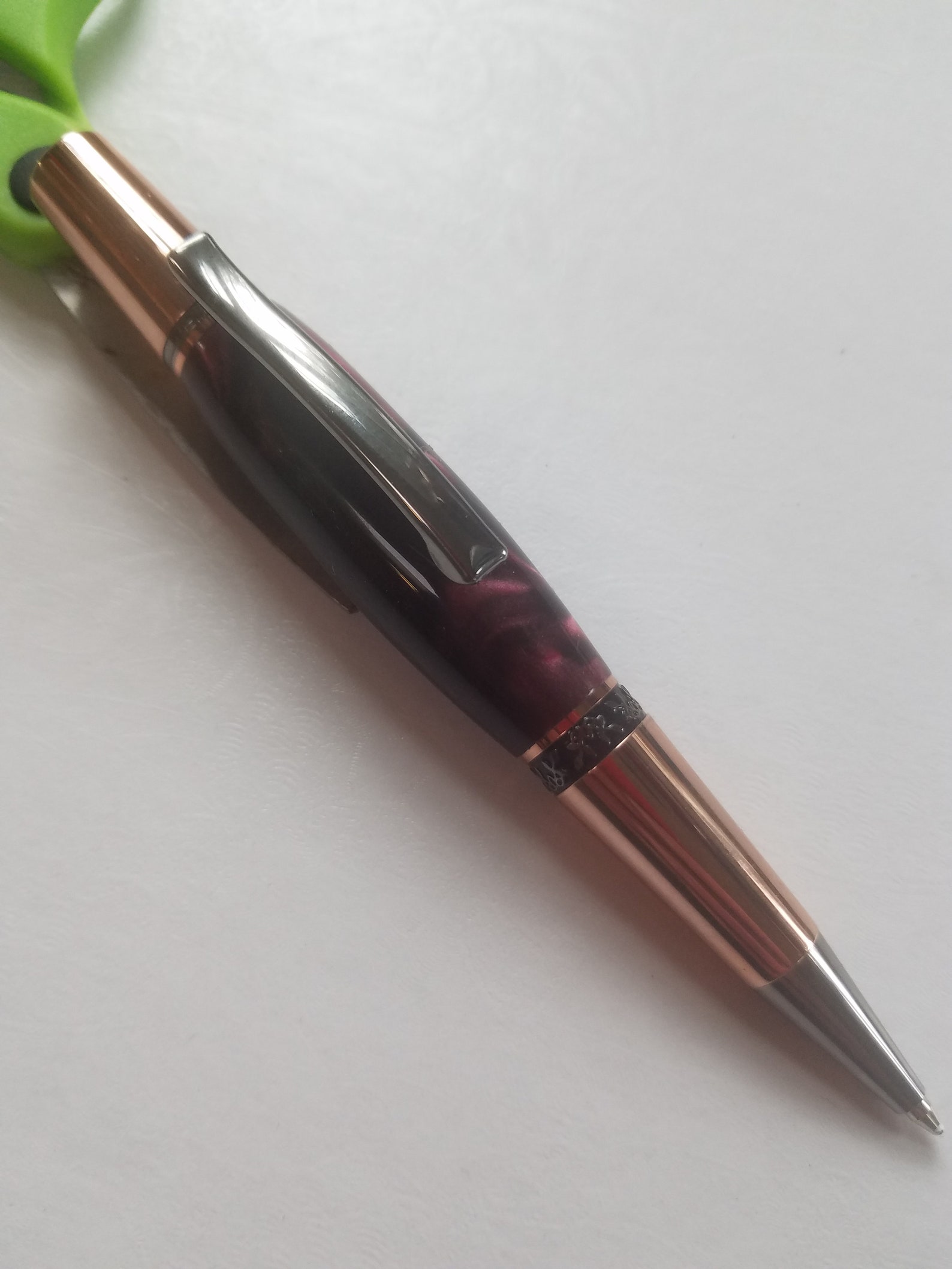 Hand Turned Twist Ballpoint Pen / Parker refills / Purple Etsy