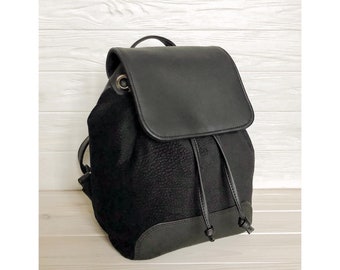 Black Backpack-Vegan Backpack-Faux Leather Bag-Women's Backpack-Gift For Her-Casual Backpack-Black Woman Bag-Black Rucksack-Faux Leather